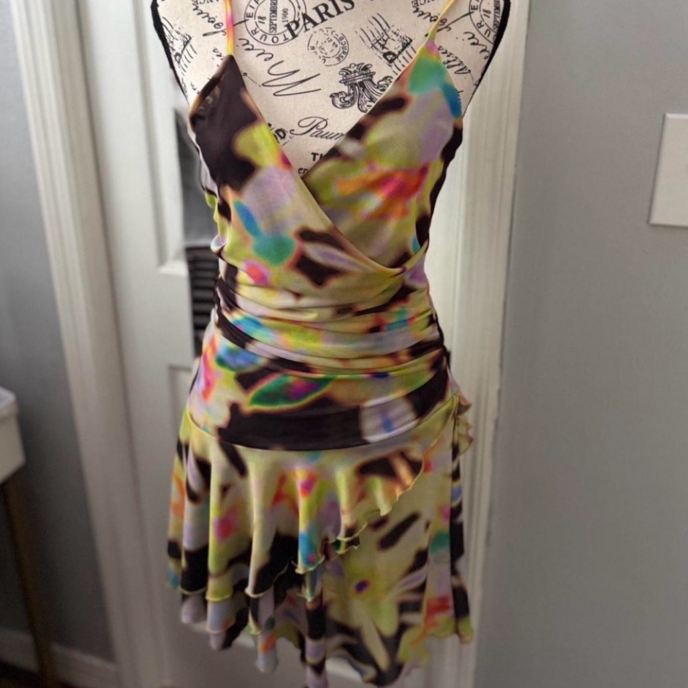 Multicolor Sleeveless Wrap Dress